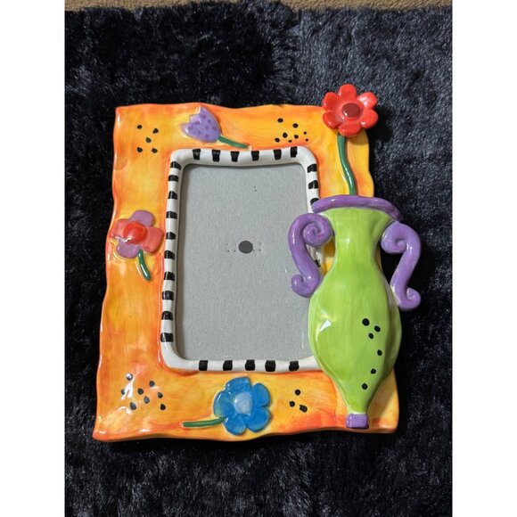 Mary Rose Young Art  Pottery Whimsical Ceramic Picture Frame - Picture 1 of 5